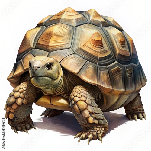 Tortoise standing illustration.