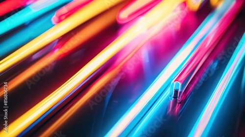 A colorful light strip with neon lights
