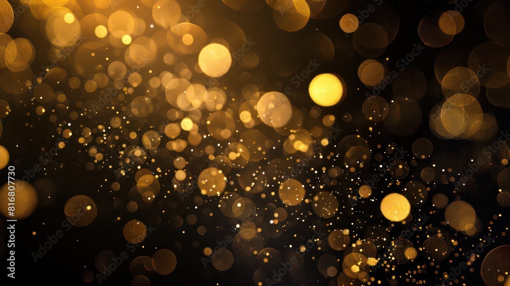 A blurry image of gold and black with many small circles A blurry image of gold and black with many small circles