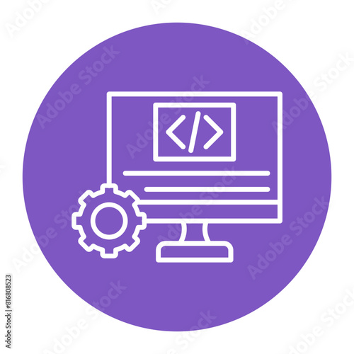 Code Free Development vector icon. Can be used for No Code iconset.