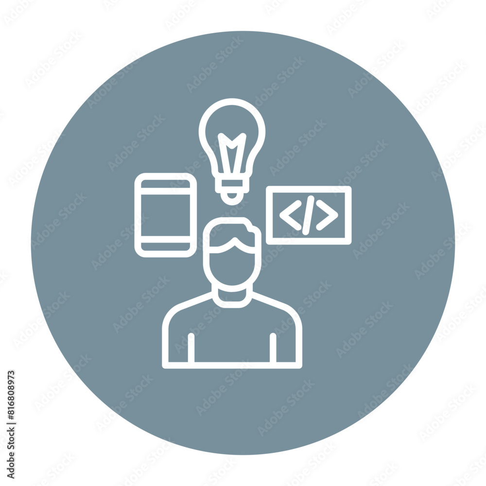 Tech Savvy User vector icon. Can be used for No Code iconset. Tech Savvy User vector icon. Can be used for No Code iconset.