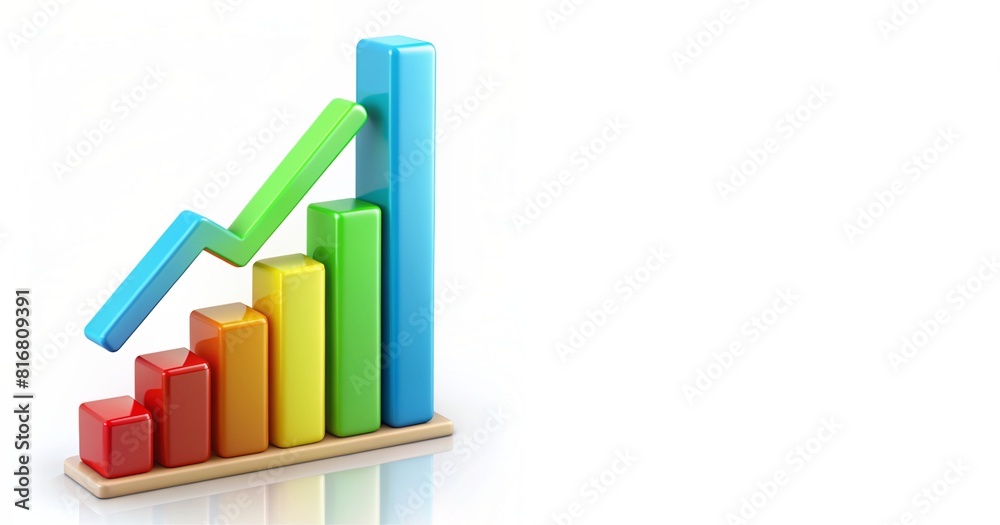 3d icon of graph chart on white background 3d icon of graph chart on white background