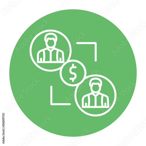 Peer to Peer Lending vector icon. Can be used for Home Based Business iconset.
