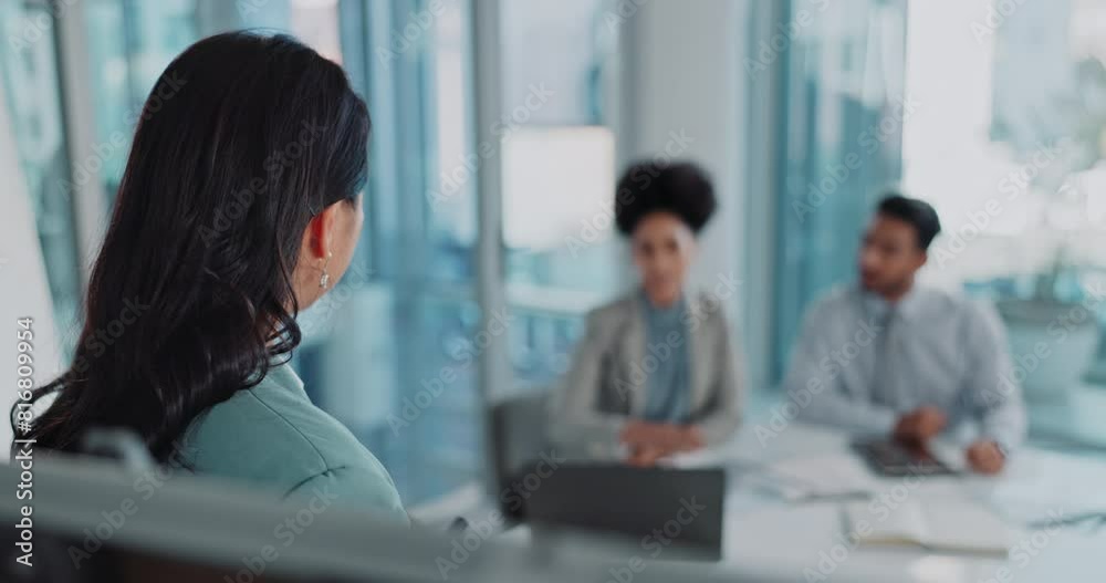 Business woman, coaching and whiteboard with question in presentation, collaboration or training staff at office. Female person or speaker talking to employees for proposal, idea or plan at workplace Business woman, coaching and whiteboard with question in presentation, collaboration or training staff at office. Female person or speaker talking to employees for proposal, idea or plan at workplace