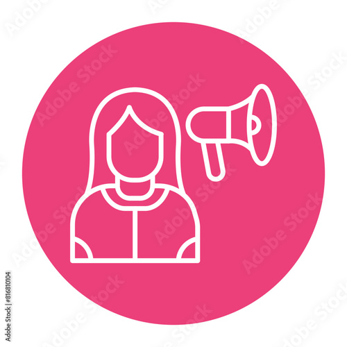 Influencer Female vector icon. Can be used for Home Based Business iconset.
