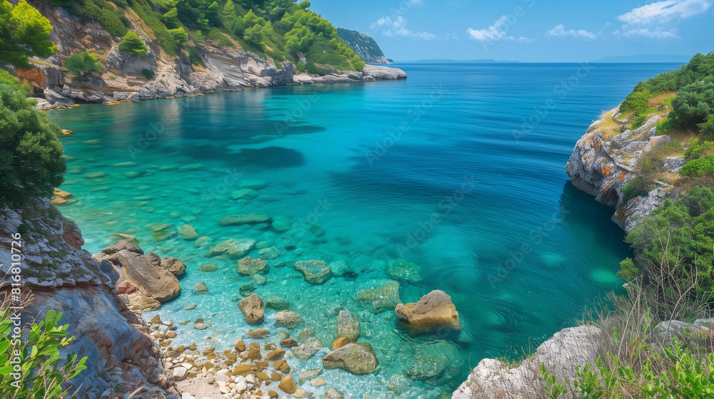 beautiful blue sea, tourism tropical climate stone forest travel destinations