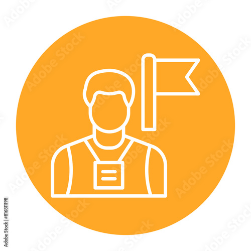 Tour Guide Male vector icon. Can be used for Travel Agency iconset.