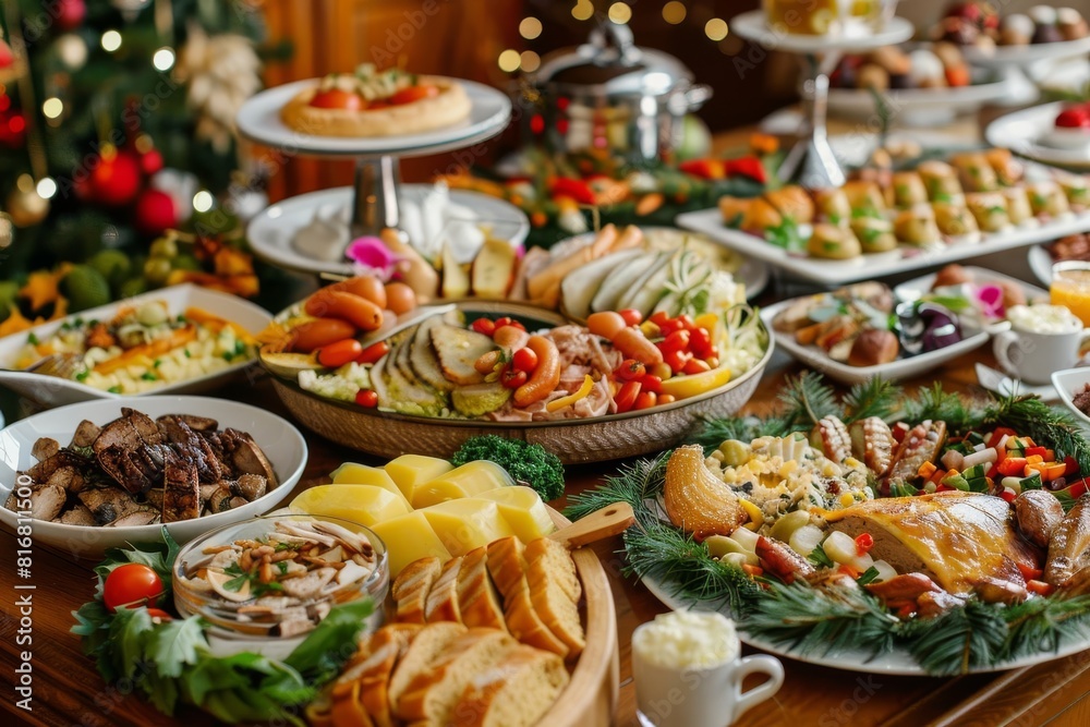 mouthwatering abundance of delicious dishes served on dining table festive food still life culinary photography mouthwatering abundance of delicious dishes served on dining table festive food still life culinary photography