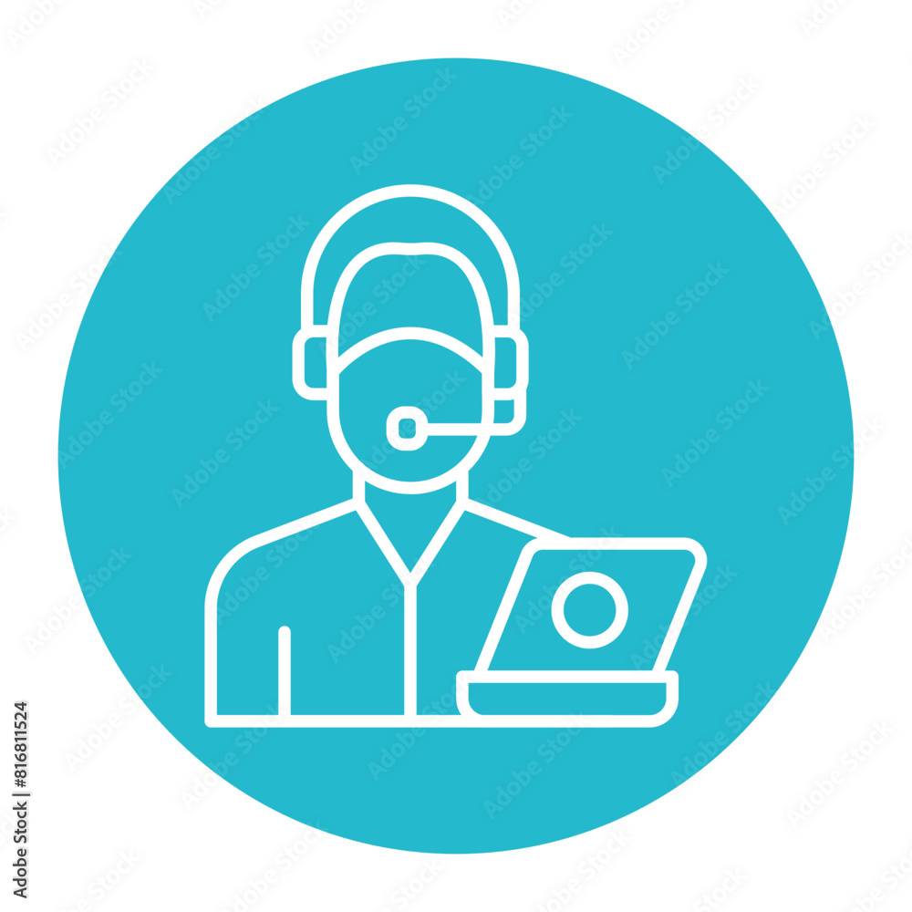 Online Support vector icon. Can be used for Communication and Media iconset.
