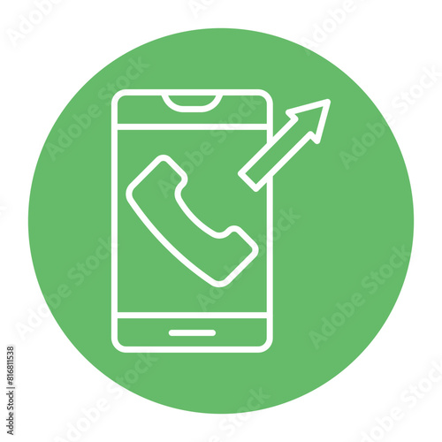 Outgoing vector icon. Can be used for Communication and Media iconset.