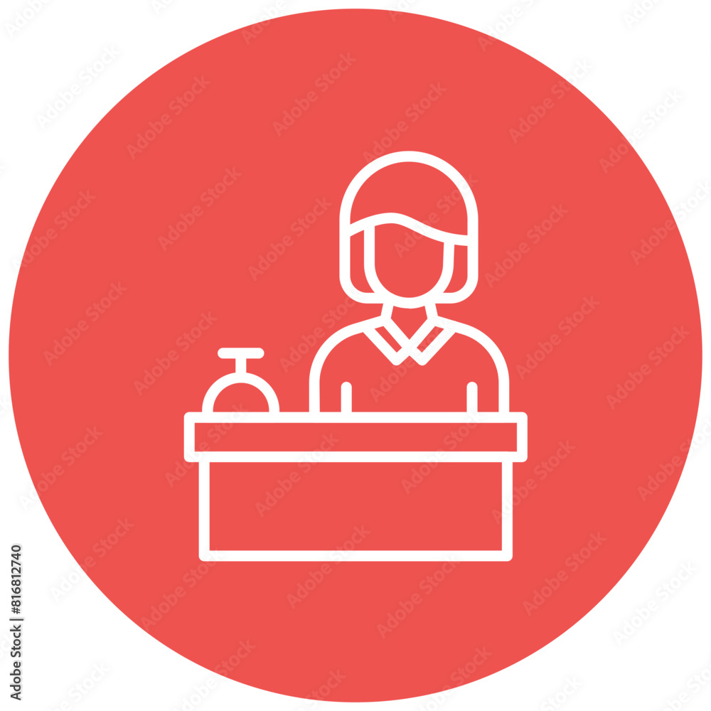 Receptionist vector icon. Can be used for Women iconset. Receptionist vector icon. Can be used for Women iconset.