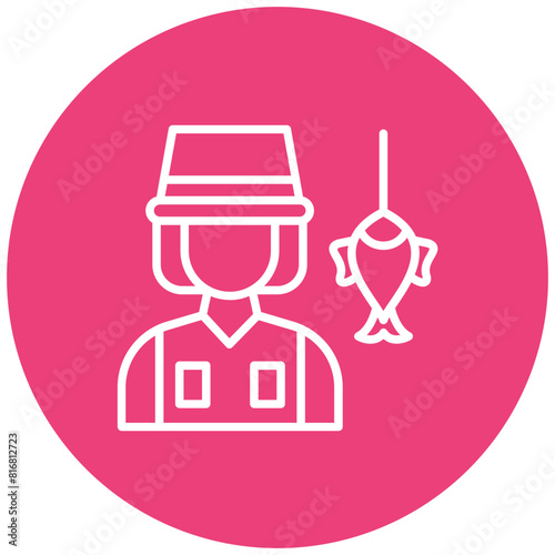 Fisherwoman vector icon. Can be used for Women iconset.