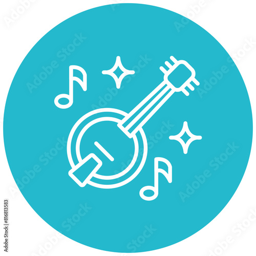Banjo vector icon. Can be used for Instrument iconset.