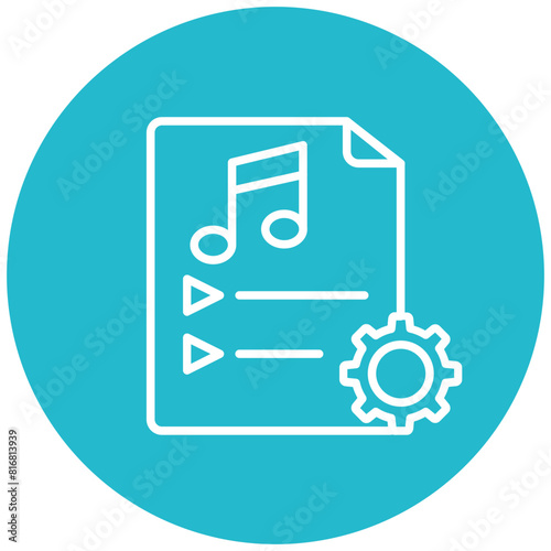 Custom Music Playlist vector icon. Can be used for Bowling iconset.