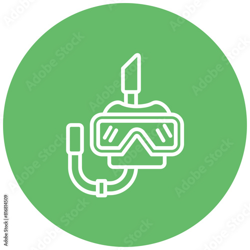 Diving Mask vector icon. Can be used for Beach Resort iconset.