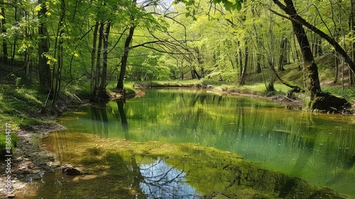A picturesque unspoiled forest brimming with fresh spring water