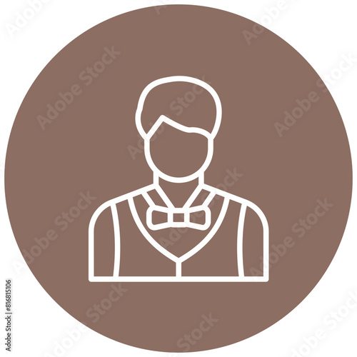 Male Croupier vector icon. Can be used for Casino iconset.