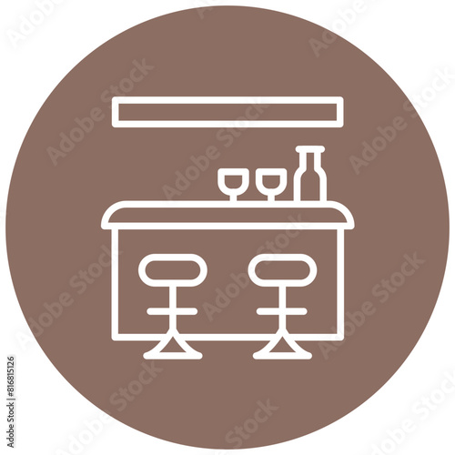 Bar vector icon. Can be used for Casino iconset.