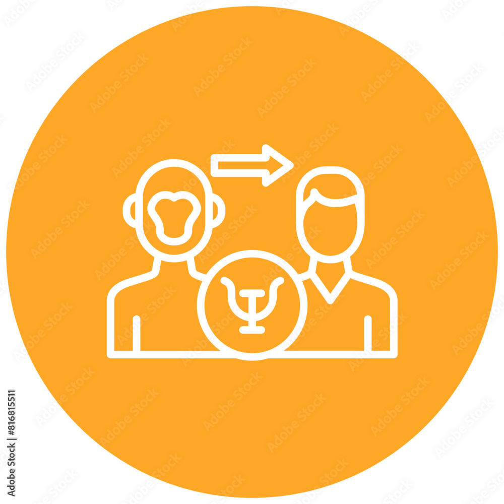 Evolutionary Psychology vector icon. Can be used for Psychology iconset.
