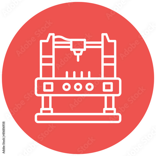 Cnc Machine vector icon. Can be used for Printing iconset.