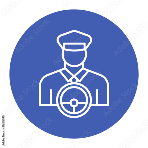 Driver vector icon. Can be used for Railway iconset.