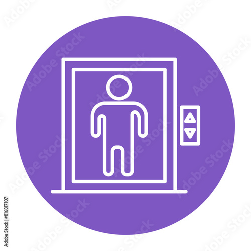 Elevator vector icon. Can be used for Railway iconset.