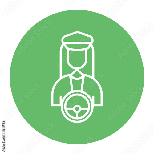 Lady Driver vector icon. Can be used for Railway iconset.