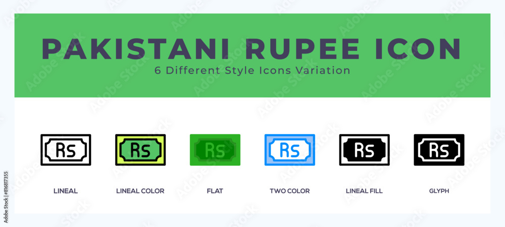 Pakistani rupee symbol. vector icon symbol. logo illustration. vector graphics