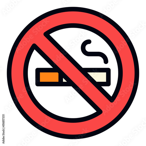 No Smoking filled line icon