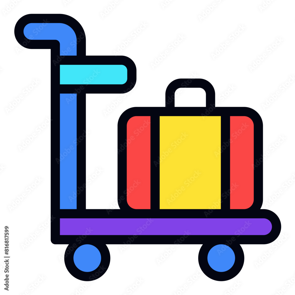 Airport Cart filled line icon Airport Cart filled line icon
