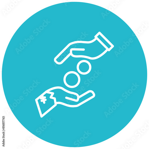 Alms vector icon. Can be used for Homeless iconset.