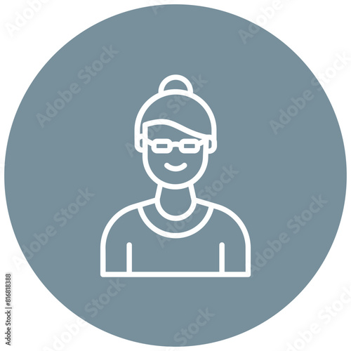 Grandmother vector icon. Can be used for Child Adoption iconset.