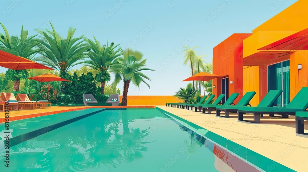 Fototapeta premium A desert oasis that moves location every day, hiding a secret paradise from the unworthy