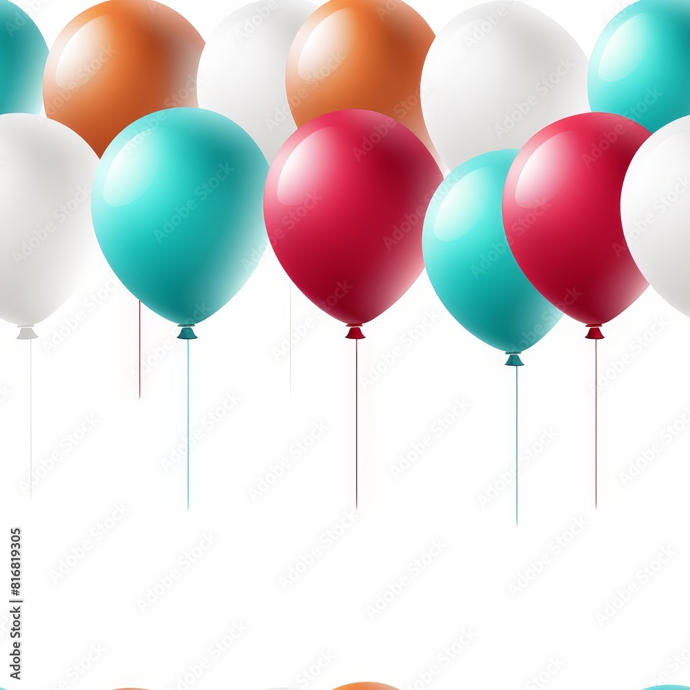 High quality festive balloons illustration on wooden table background setting for celebration