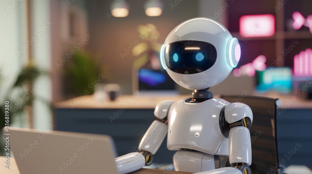 artificial intelligence robot doing office work artificial intelligence robot doing office work
