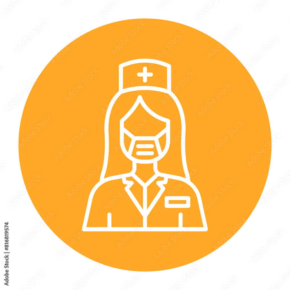Nurse with Mask vector icon. Can be used for Nursing iconset. Nurse with Mask vector icon. Can be used for Nursing iconset.