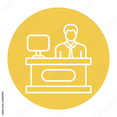 Dedicated Desk vector icon. Can be used for Coworking Space iconset.