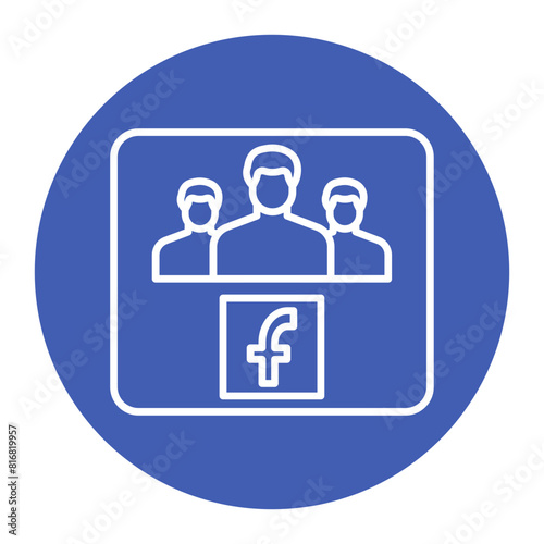 Facebook Group vector icon. Can be used for Coworking Space iconset.