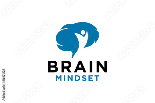 Brain Logo design vector template Think idea