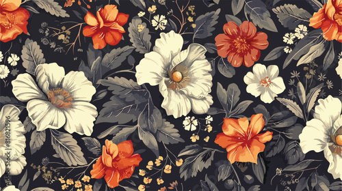 Vintage wallpaper background. floral seamless pattern