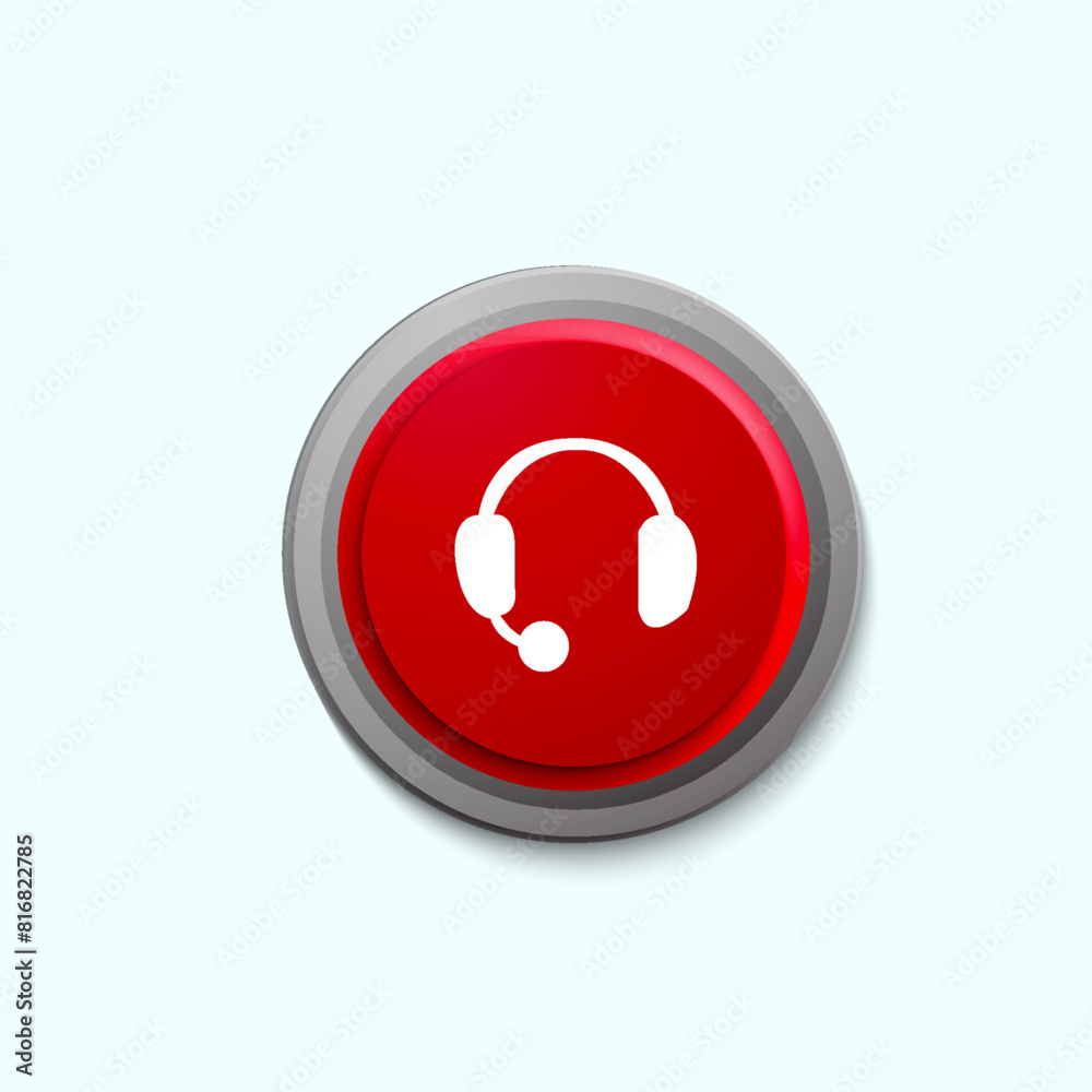 Headset icon 3D vector