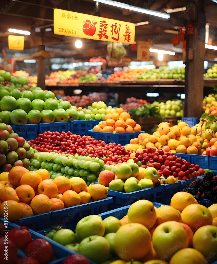 fruits and vegetables in market