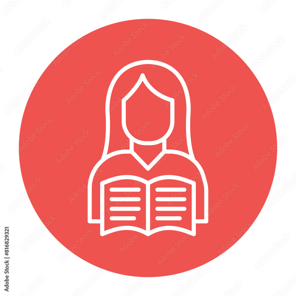 Reader Female vector icon. Can be used for Literature iconset. Reader Female vector icon. Can be used for Literature iconset.