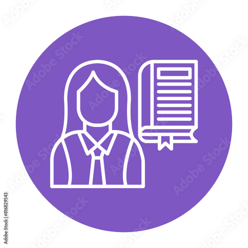 Teacher Female vector icon. Can be used for Literature iconset.