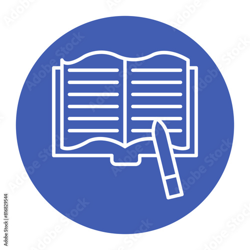 Writing vector icon. Can be used for Literature iconset.