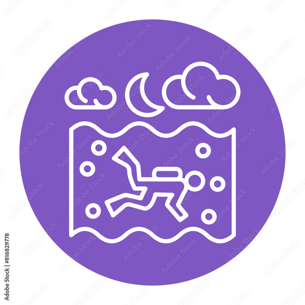 Night Diving vector icon. Can be used for Vacation and Tourism iconset. Night Diving vector icon. Can be used for Vacation and Tourism iconset.