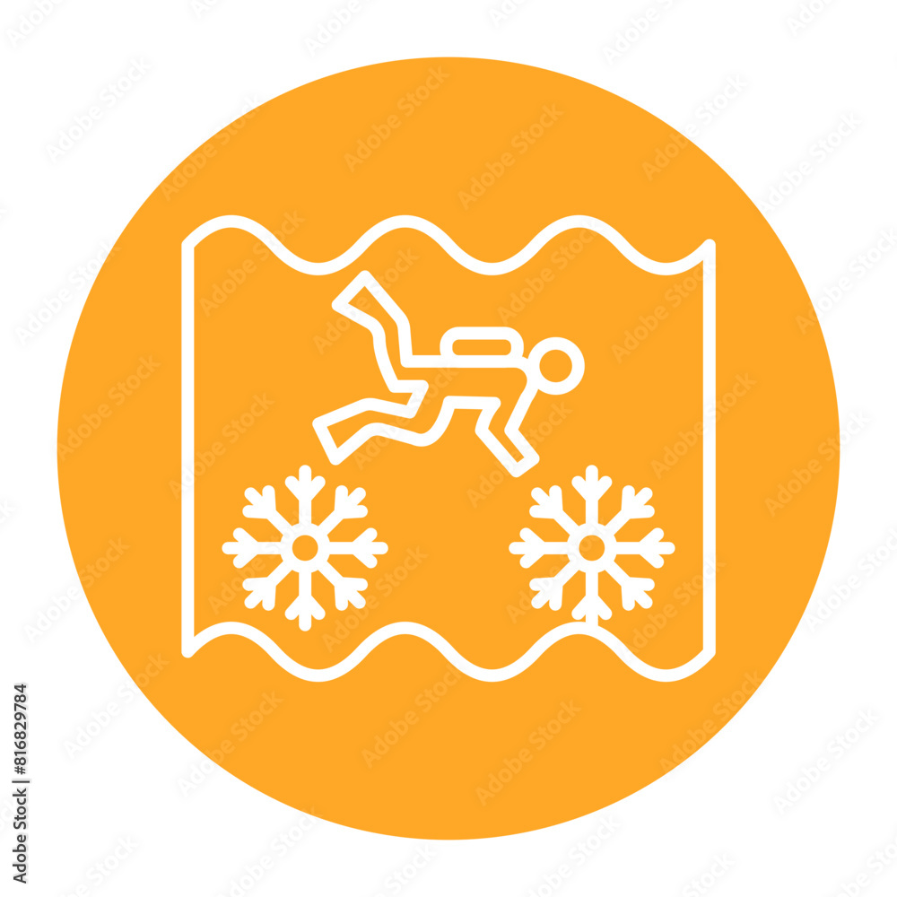 Ice Diving vector icon. Can be used for Vacation and Tourism iconset. Ice Diving vector icon. Can be used for Vacation and Tourism iconset.