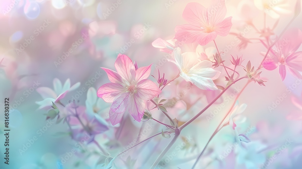 Soft pastel colors filling the air, creating a delicate and ethereal atmosphere.