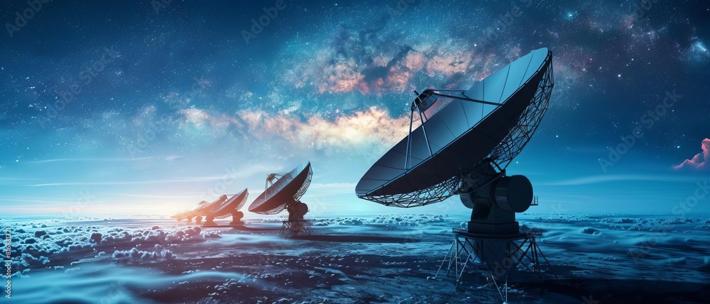 Fototapeta premium Future trends in satellite broadcasting technology and their potential global impact