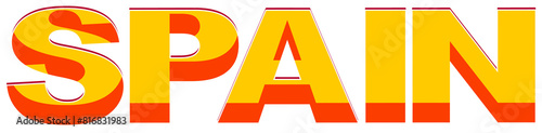Spain, creative art concept text design, illustration